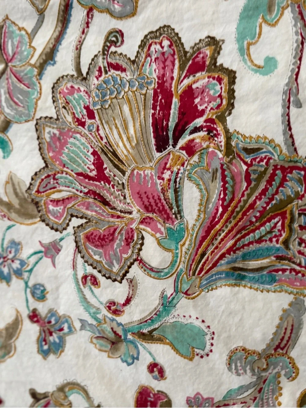 Ralph Lauren Antigua Paisley Floral Reversible Full/Queen Duvet Cover